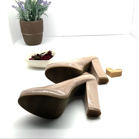 Mossimo Pale Pink Blush Patent chunky heels 9 - Picture 5 of 6